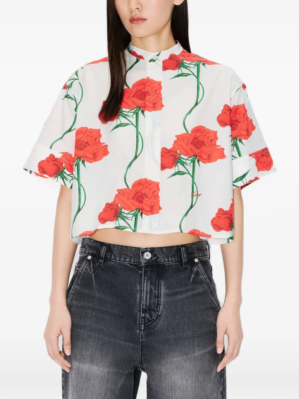  Kenzo Floral-print Shirt - White 