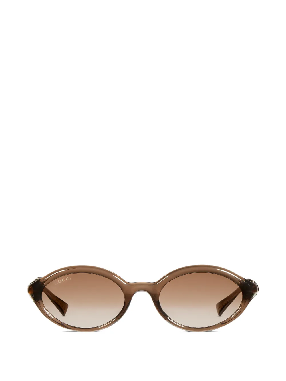 Gucci Eyewear brow bamboo sunglasses - Marrone