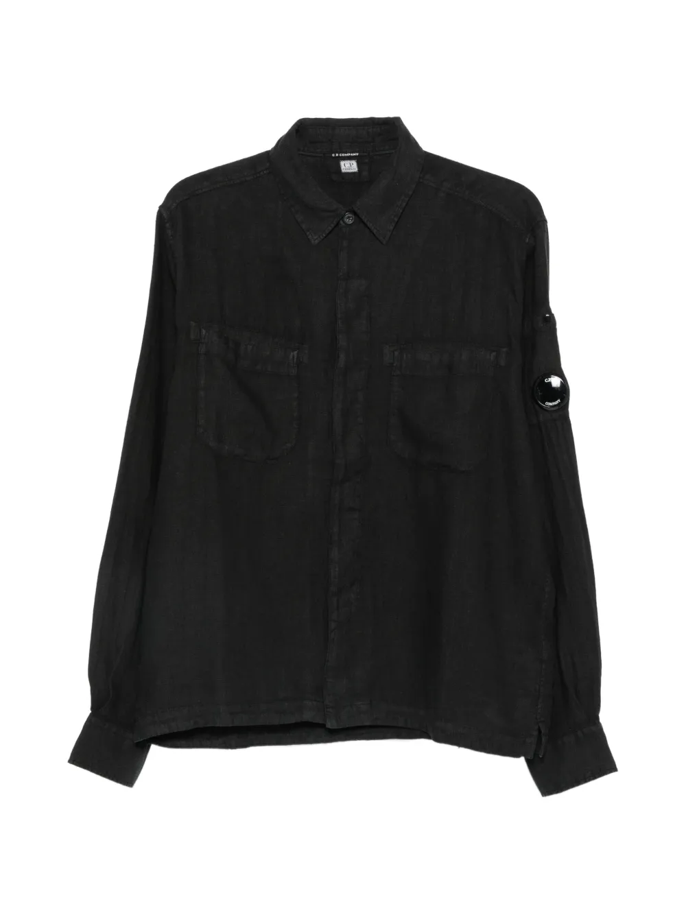 C.P. Company lens-detail linen shirt - Nero