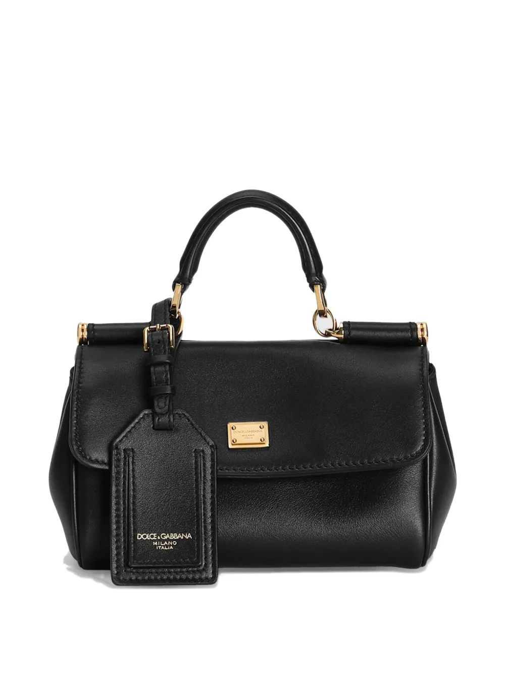 Dolce & Gabbana My Sicily Leather Handbag In Black