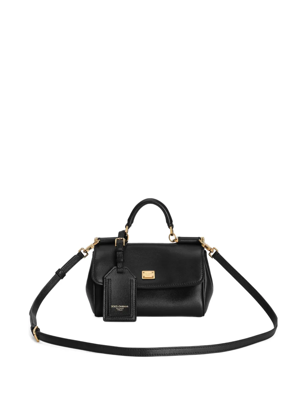 Dolce & Gabbana My Sicily Leather Handbag In Black