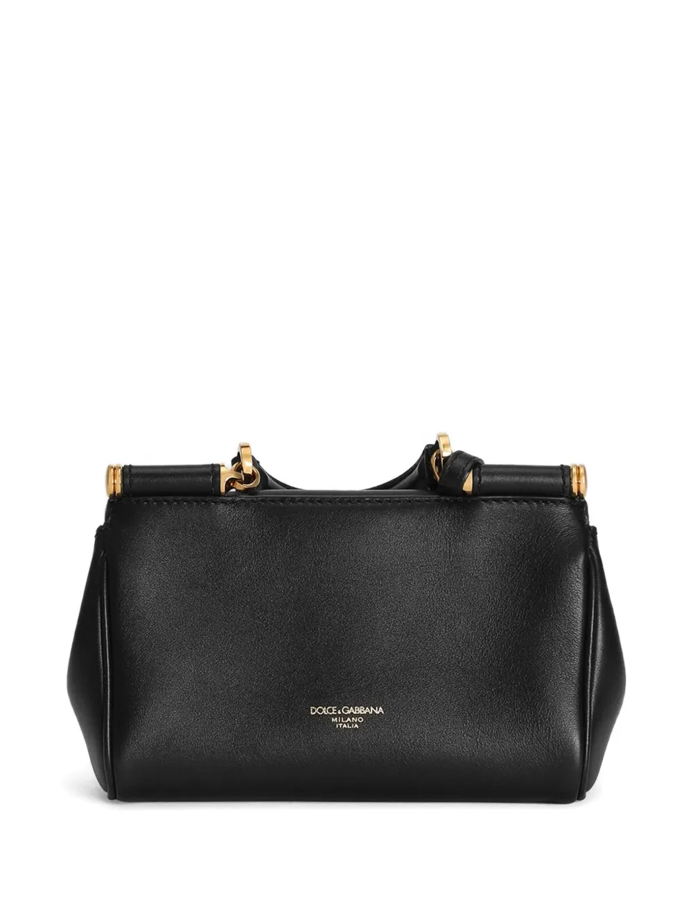Dolce & Gabbana My Sicily Leather Handbag In Black