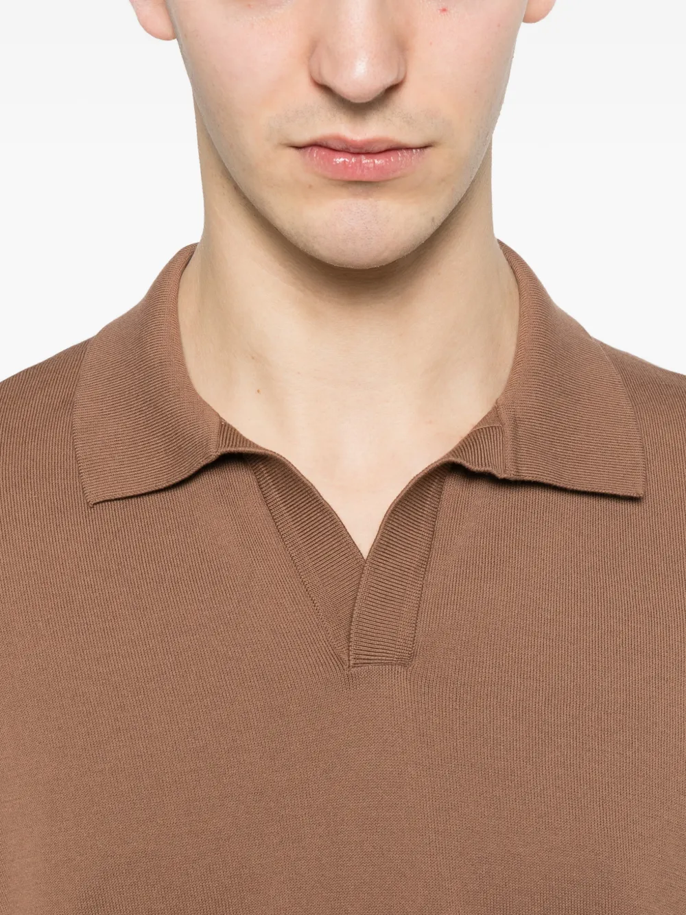 Tagliatore Keith T-shirt met kraag Bruin