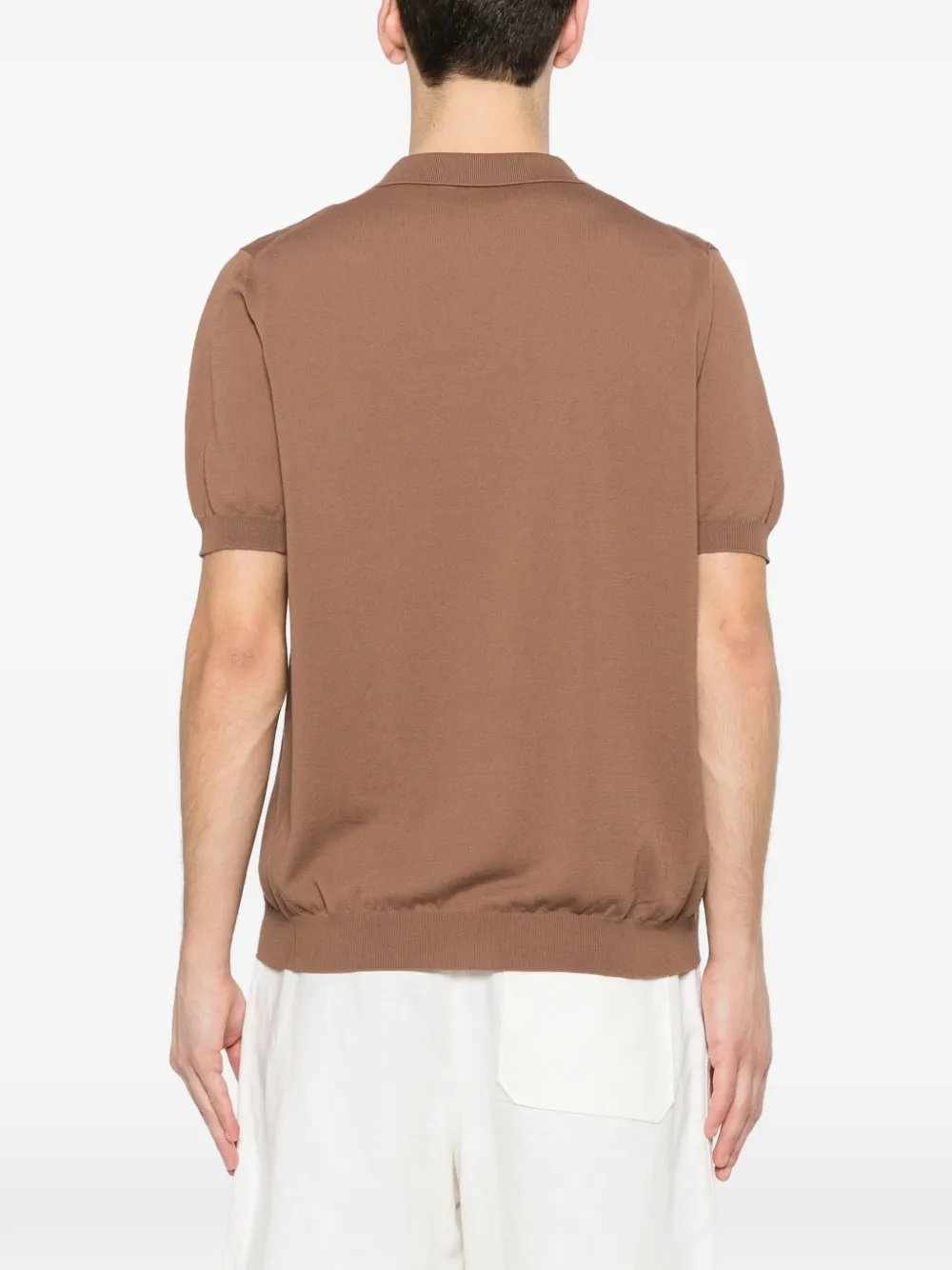 Tagliatore Keith T-shirt met kraag Bruin