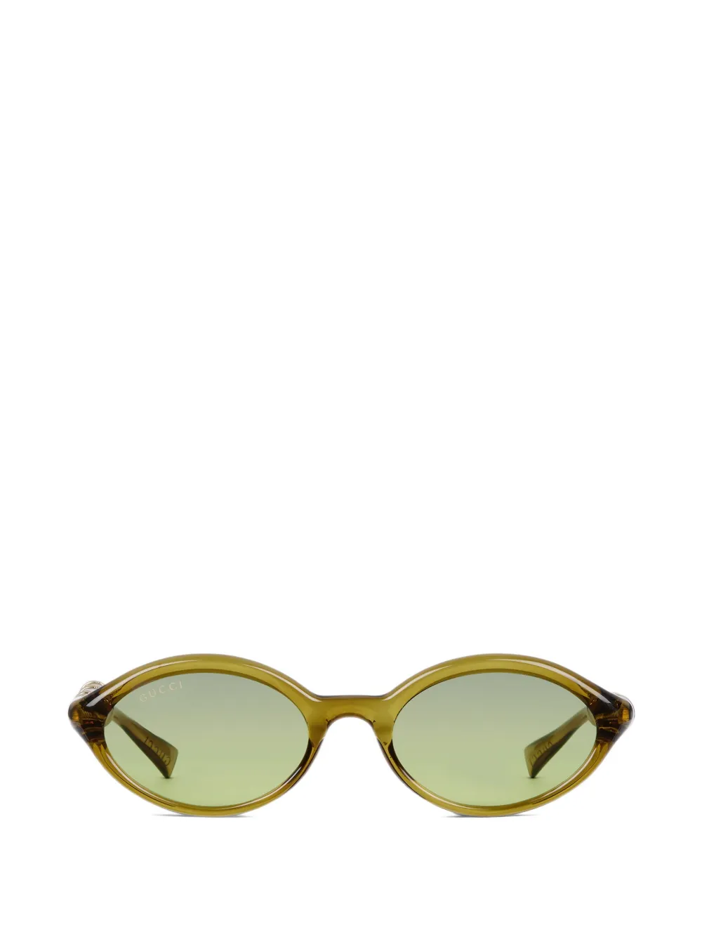 Gucci Eyewear bamboo oval-frame sunglasses - Verde