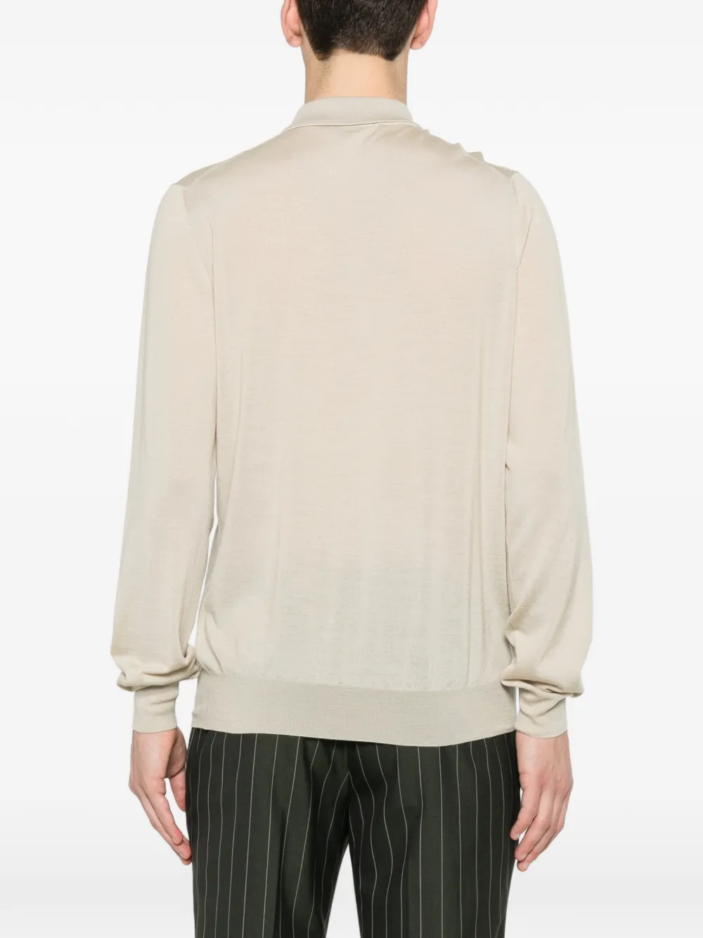 Tagliatore Zeno poloshirt met knoopdetail Beige