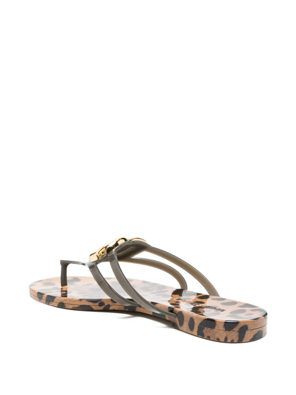Dolce & Gabbana leopard-print logo flip-flops Grijs