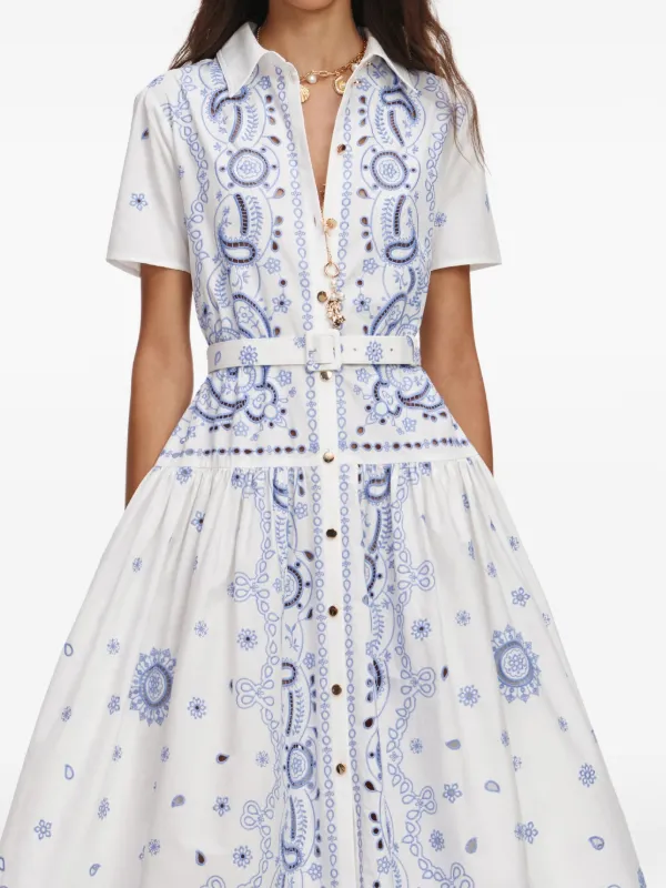 self portrait shirt dress self-portrait - Navy Cotton Asymmetric Midi Dress