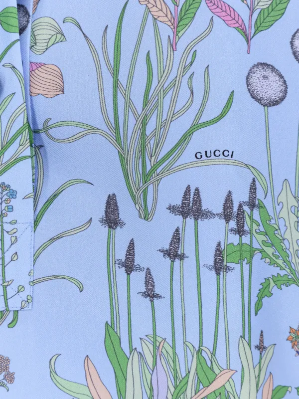 Gucci フローラル ブラウス | ブルー | FARFETCH JP