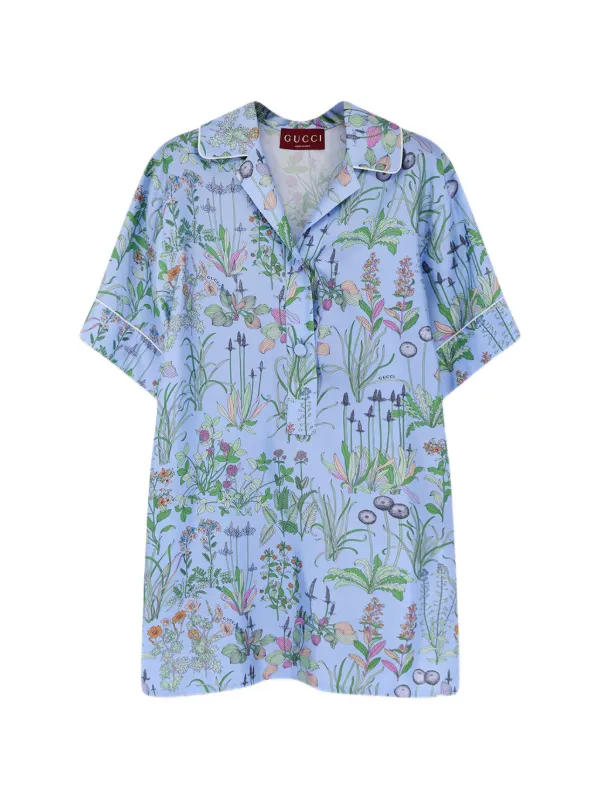 グッチ ブルーフローラ ブラウス Gucci フローラル ブラウス | ブルー | FARFETCH JP