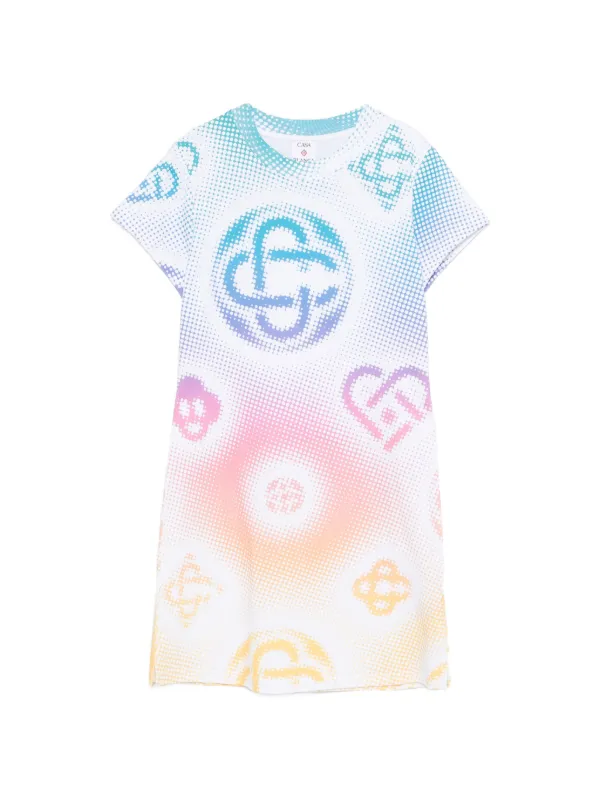 Casablanca Halftone Logo T-shirt Dress in White