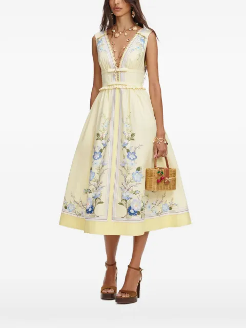 Self-Portrait floral-print ruffled midi dress