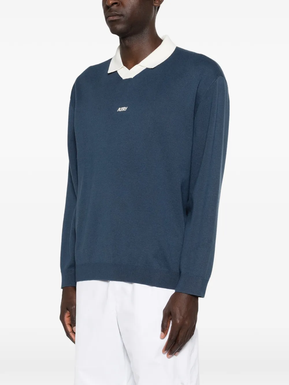 Autry Gebreide sweater met logoprint Blauw