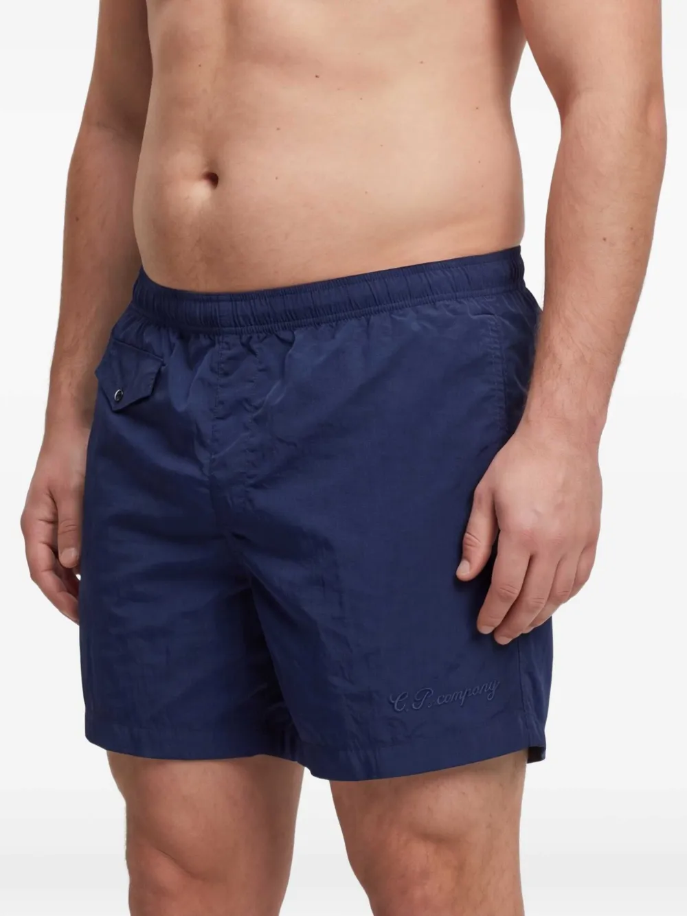 C.P. Company Eco-Chrome R zwembroek met geborduurd logo Blauw