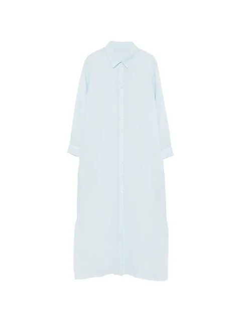120% Lino vestido largo con botones