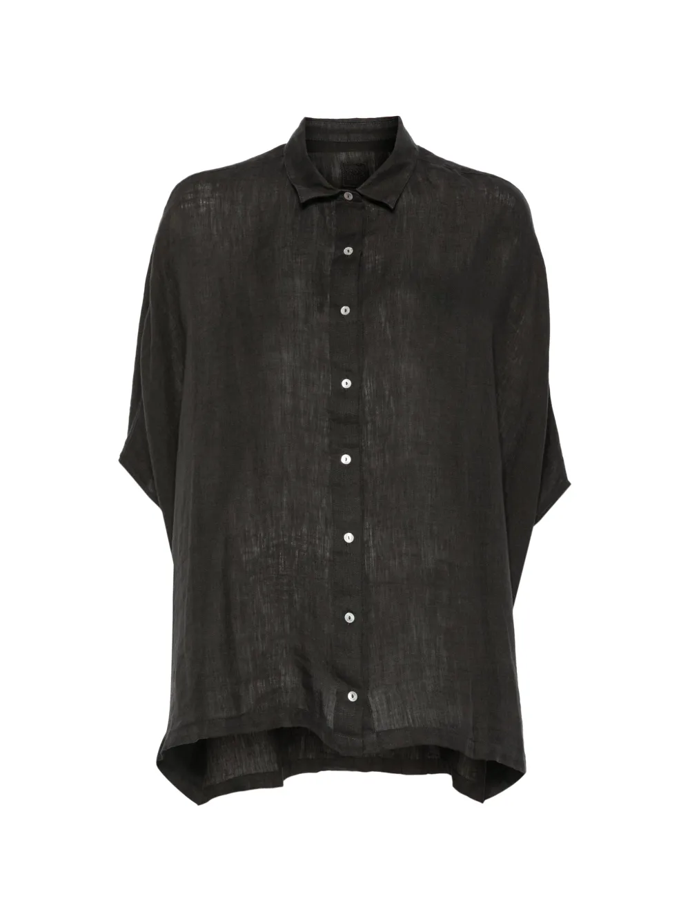 120% Lino buttoned shirt - Nero