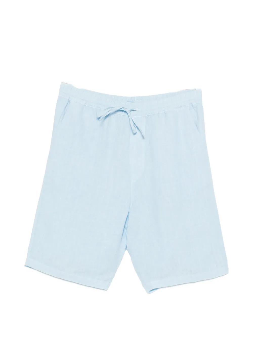 120% Lino drawstring-waist linen shorts - Blu