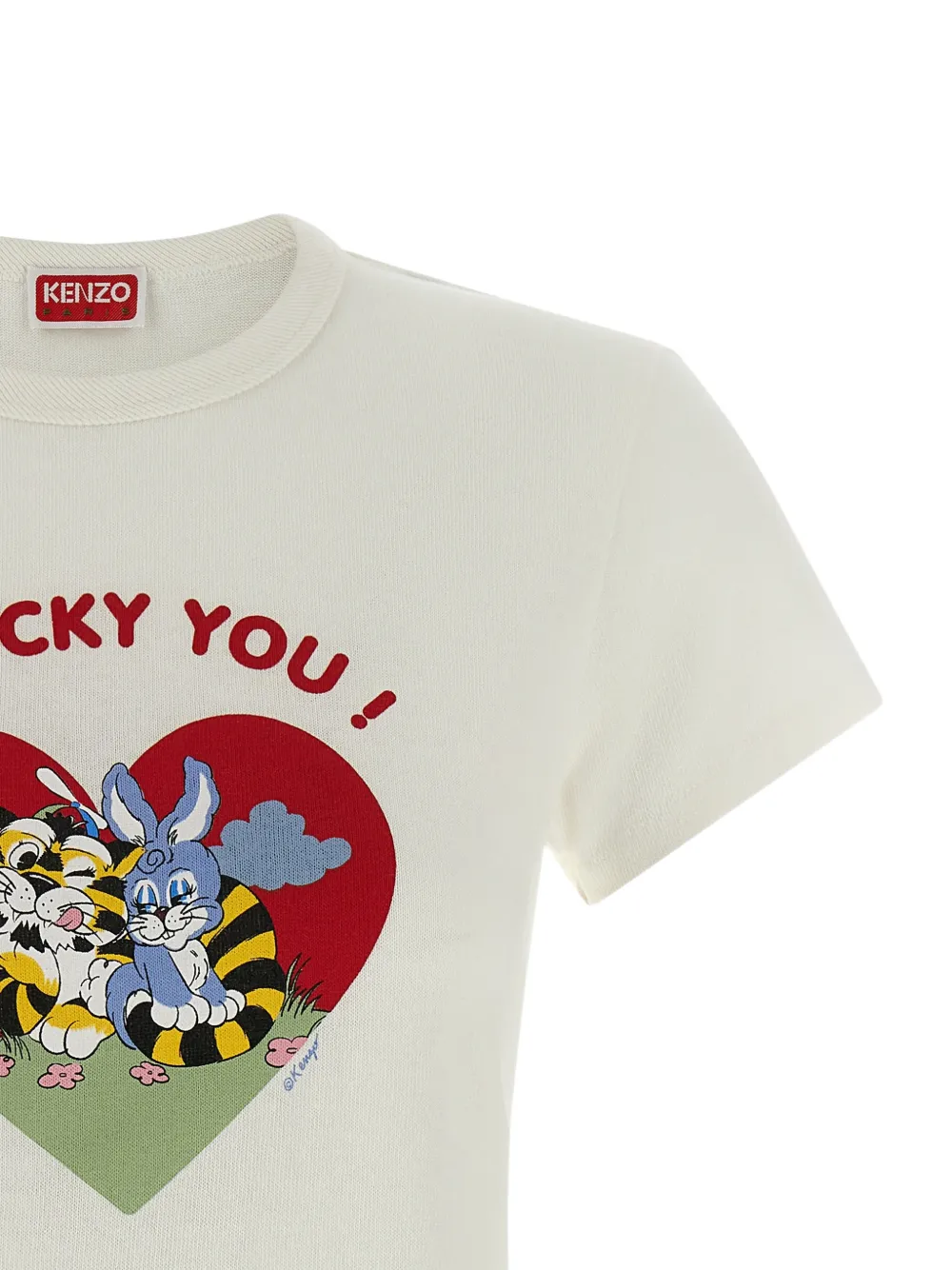 Kenzo T-shirt met Bunny-print Wit