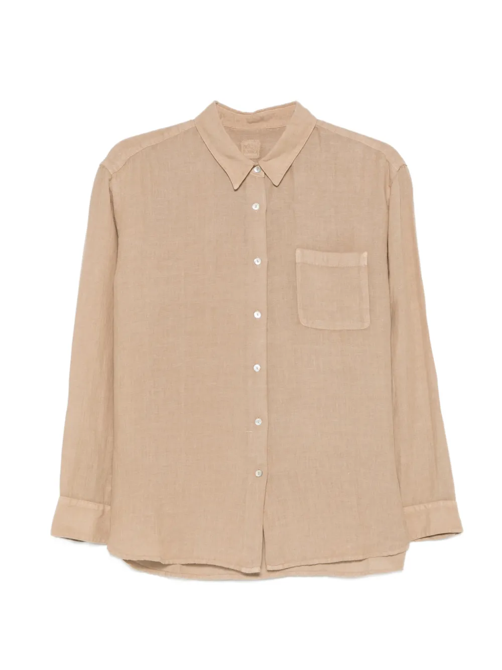 120% Lino chest-pocket linen shirt - Marrone