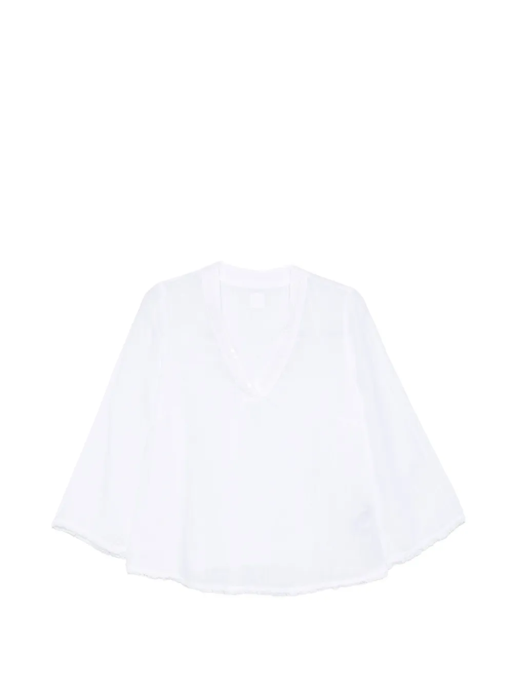 120% Lino V-neck blouse - Bianco