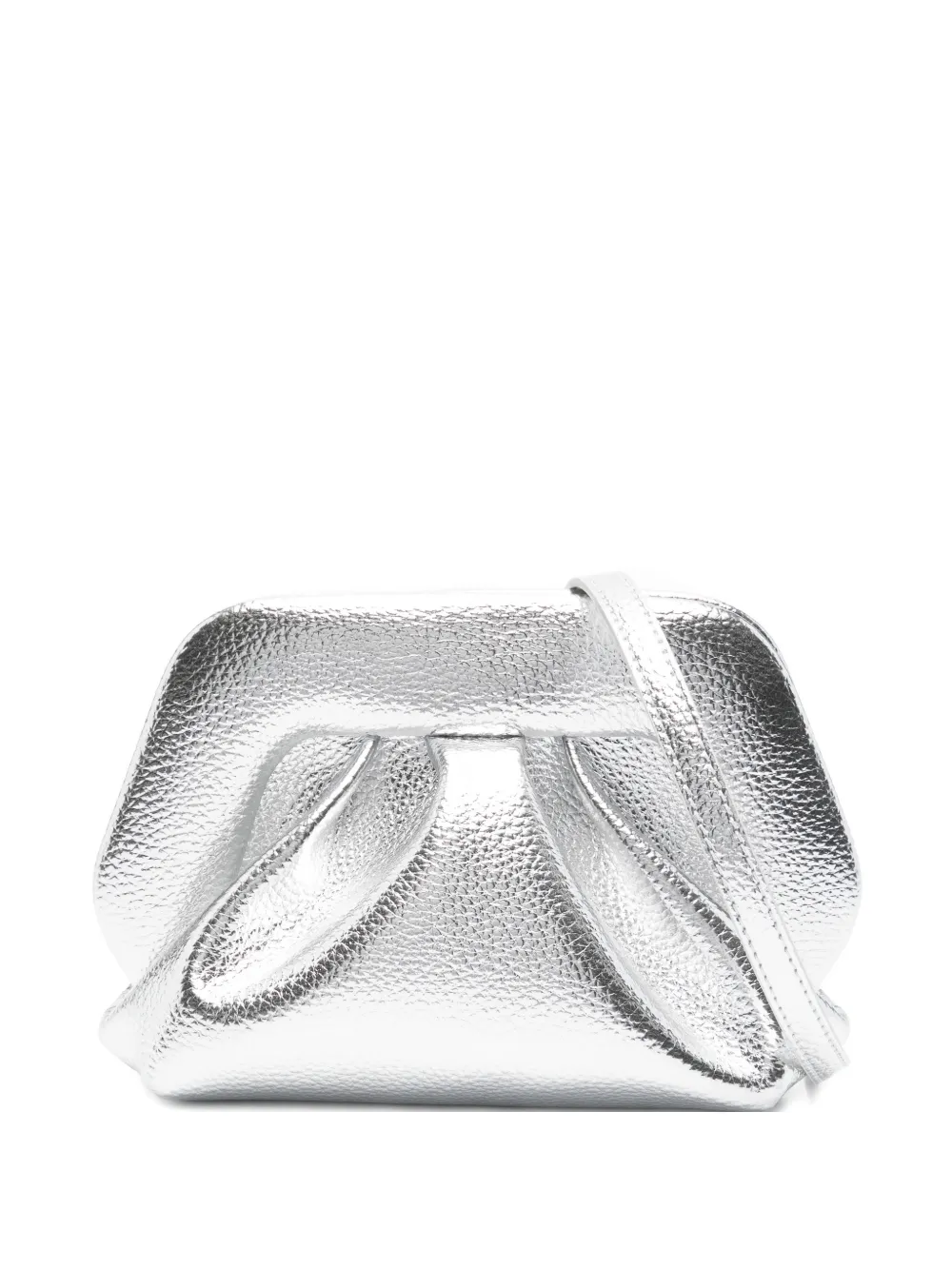 Themoirè small Bios gathered clutch bag - Argento