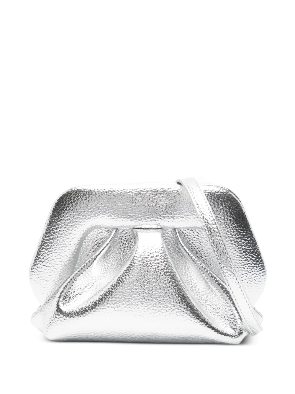 Themoirè small Bios gathered clutch bag - Argento
