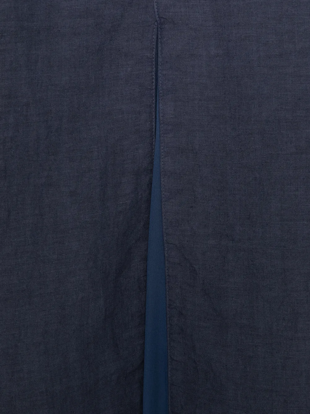 120% Lino Flared maxi-jurk met halternek Blauw