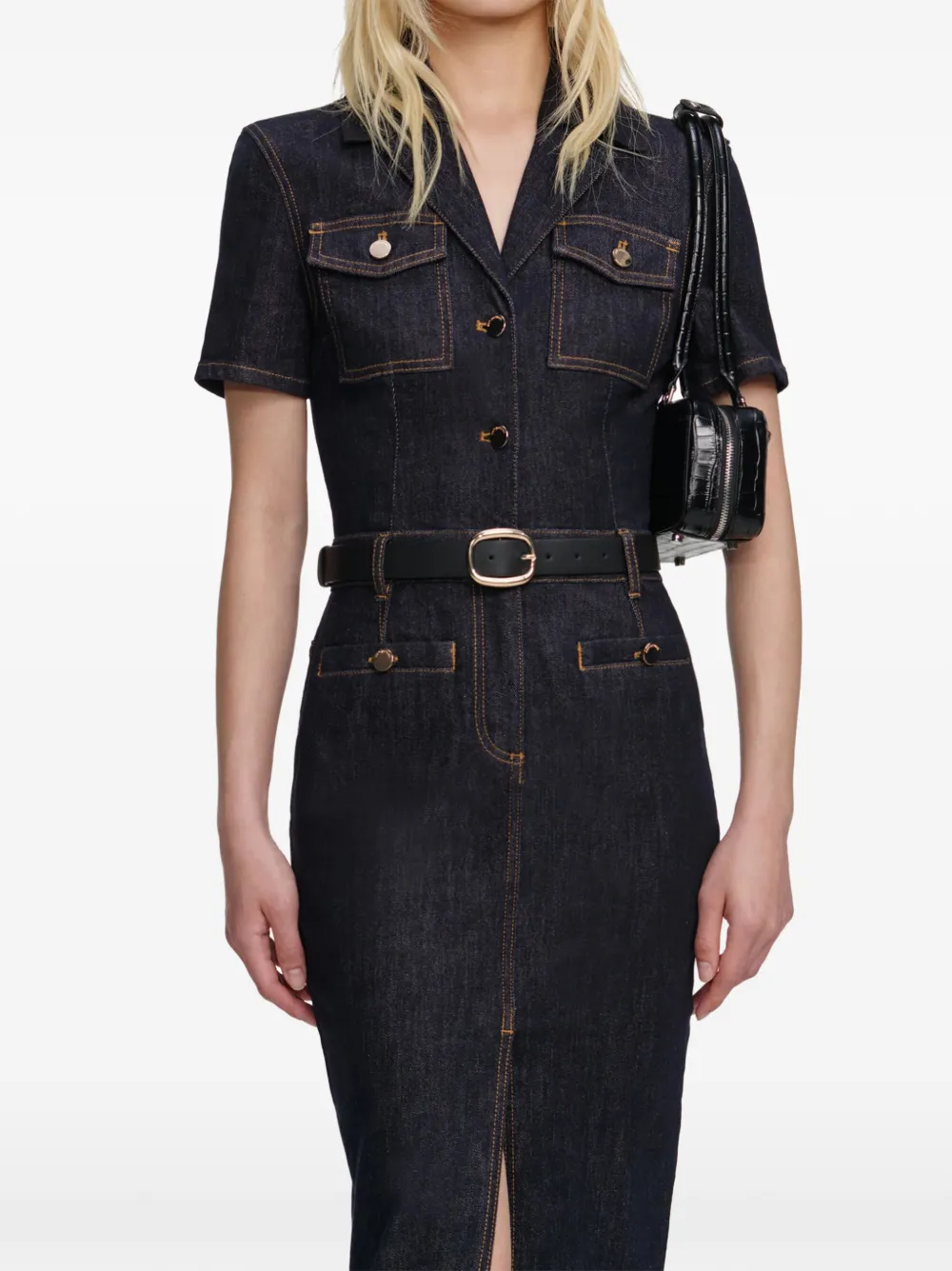 Self-Portrait Denim jurk Blauw