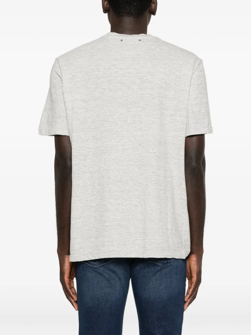 Golden Goose T-shirt in grijze melange jersey met vlagprint Grijs