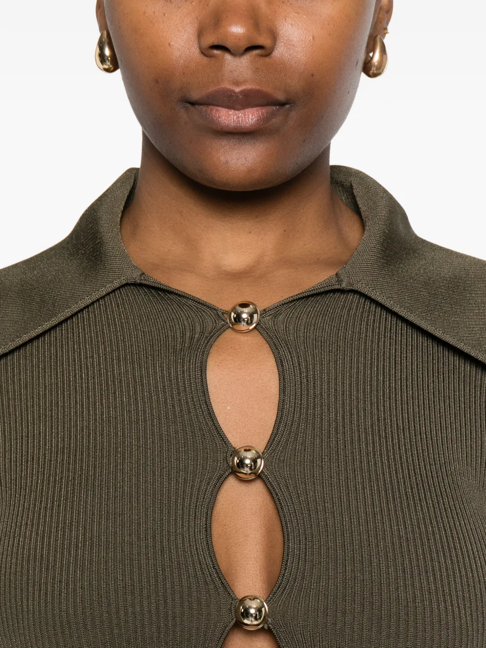 Self-Portrait Vest met ruches cuffs Groen