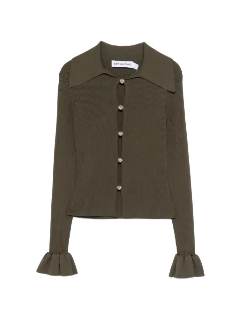 Self-Portrait cárdigan con volantes en los puños