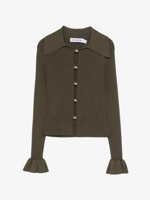 Self-Portrait Cardigan mit gerüschten Ärmelenden
