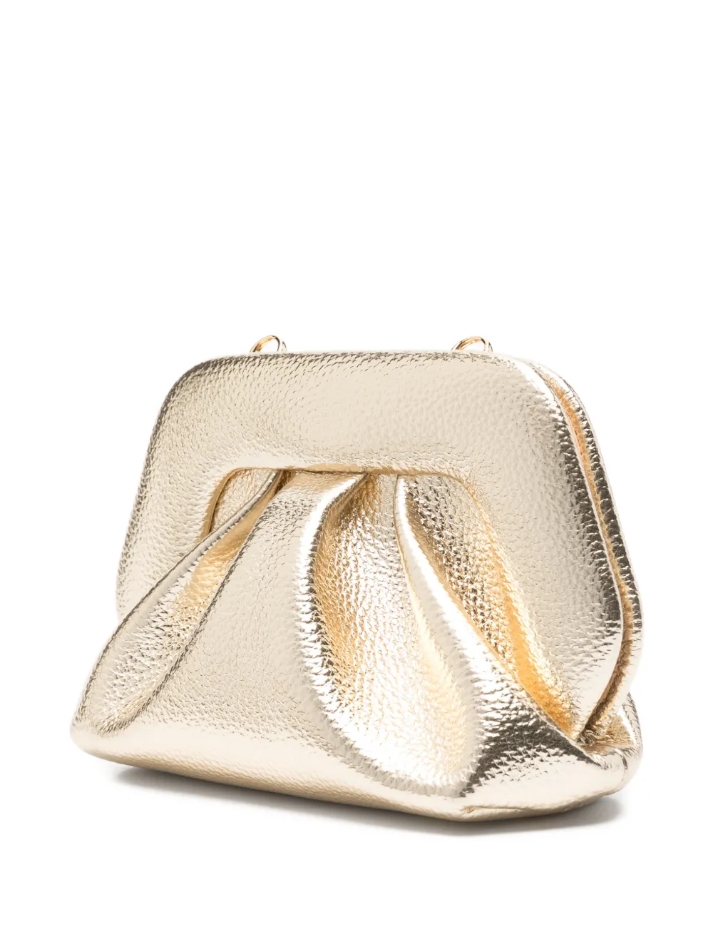  Themoirè Small Bios Gathered Clutch Bag - Gold 