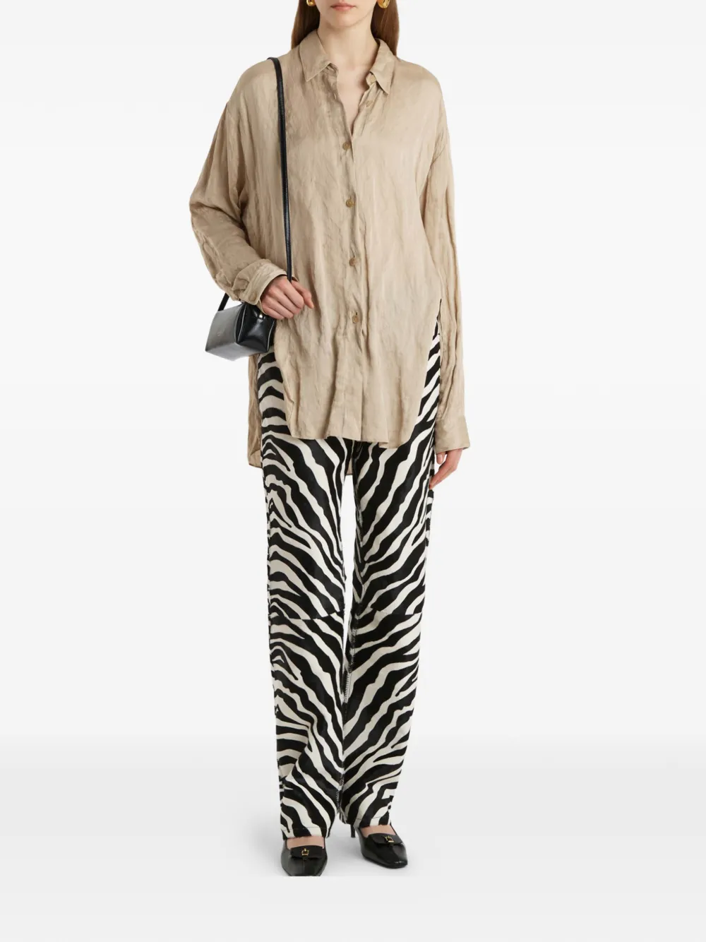 KHAITE Goya blouse met knopen Beige