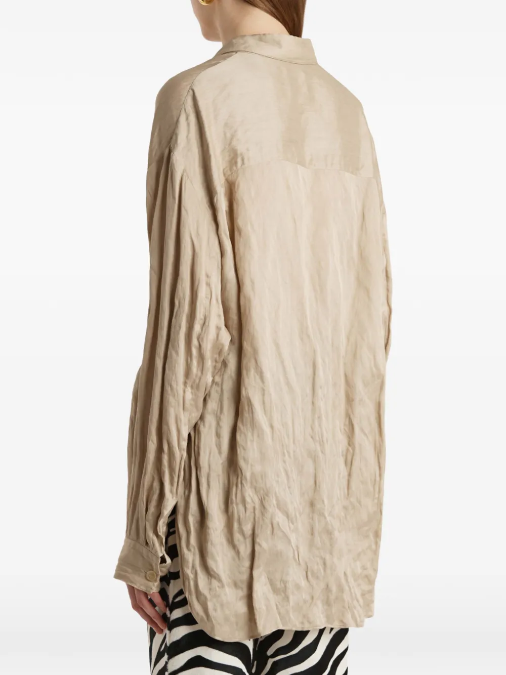KHAITE Goya blouse met knopen Beige