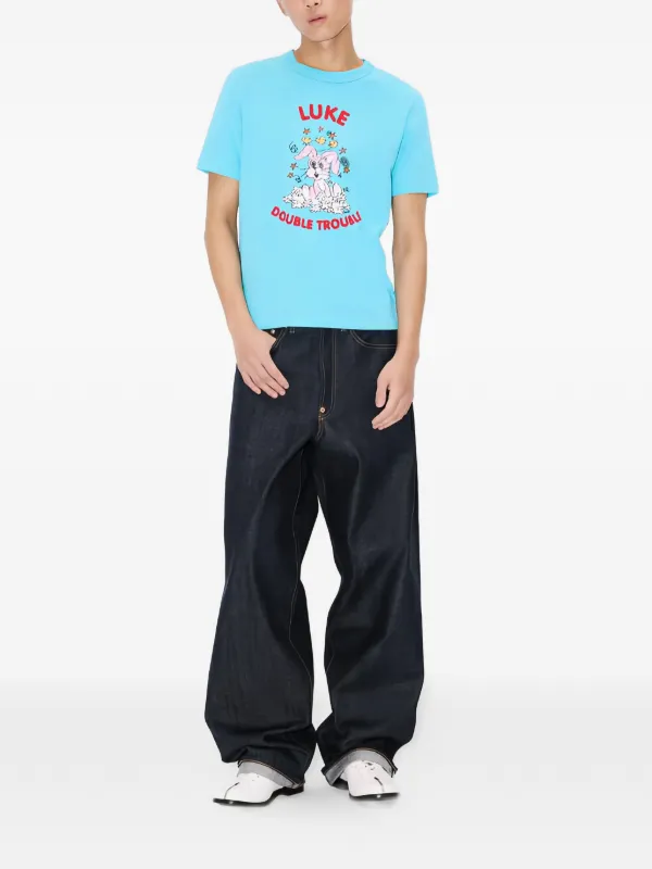 Kenzo Graphic Print T-shirt | Blue | FARFETCH JO