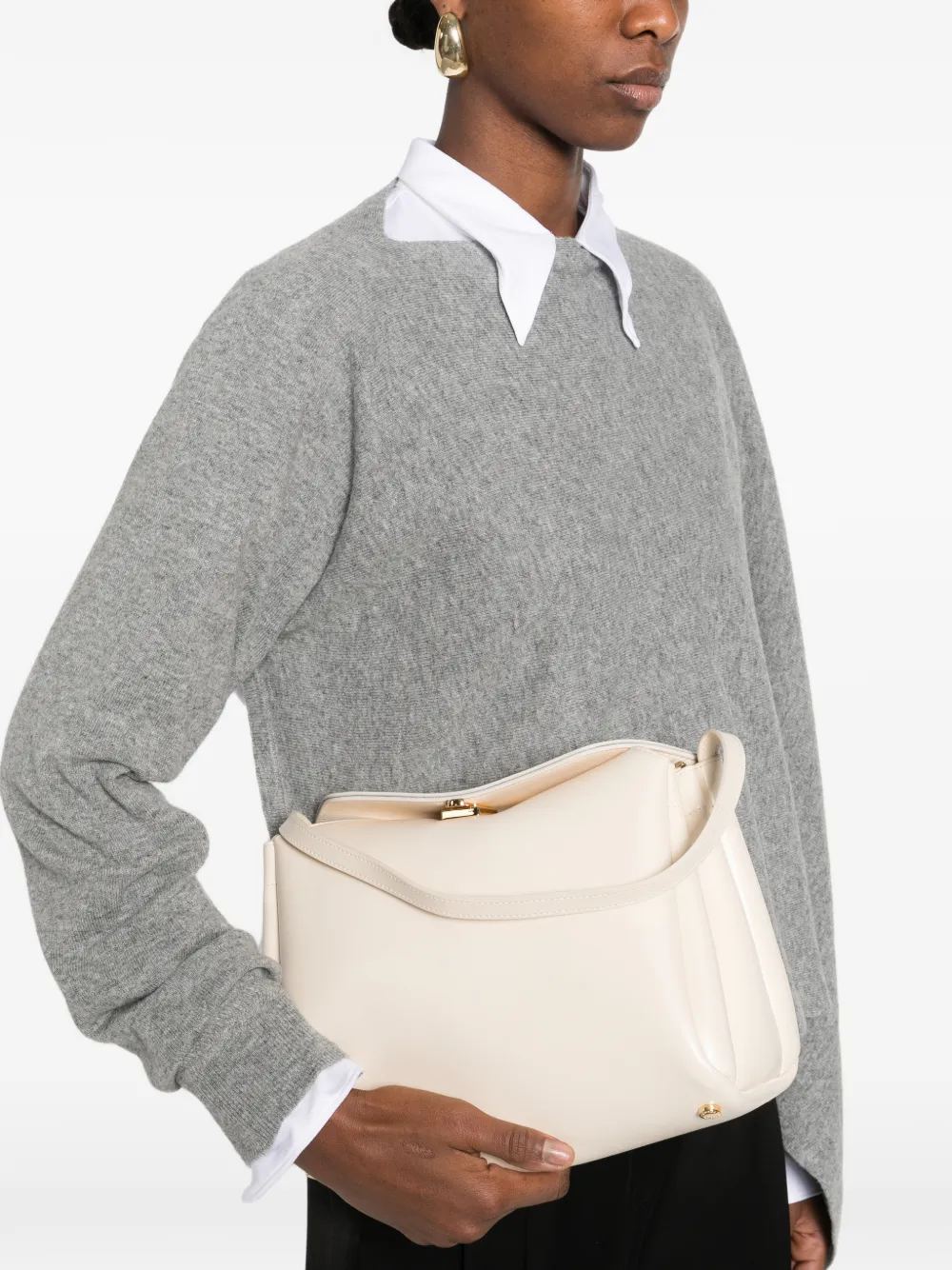 Themoirè Shopper met handvat Beige
