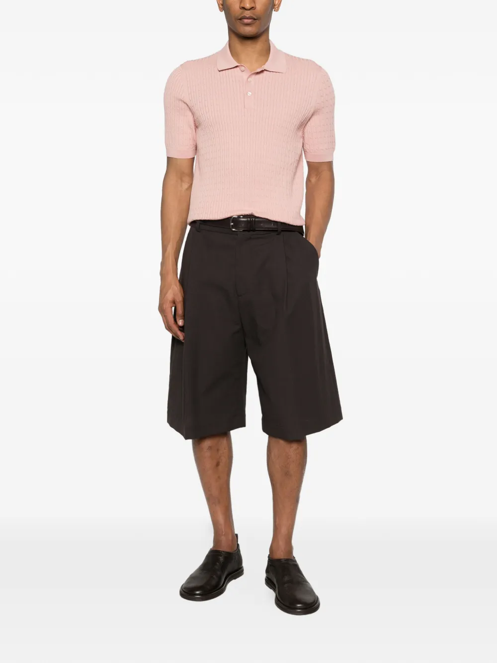 Tagliatore Kabelgebreid poloshirt Roze