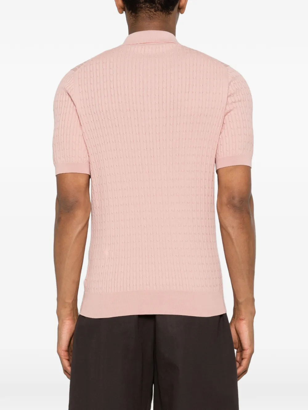 Tagliatore Kabelgebreid poloshirt Roze