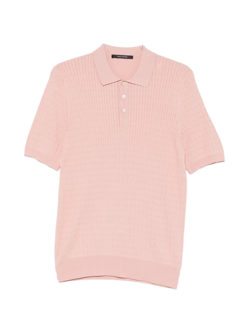 Tagliatore cable-knit polo shirt - Rosa