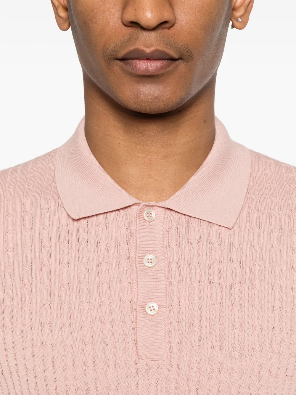 Tagliatore Kabelgebreid poloshirt Roze