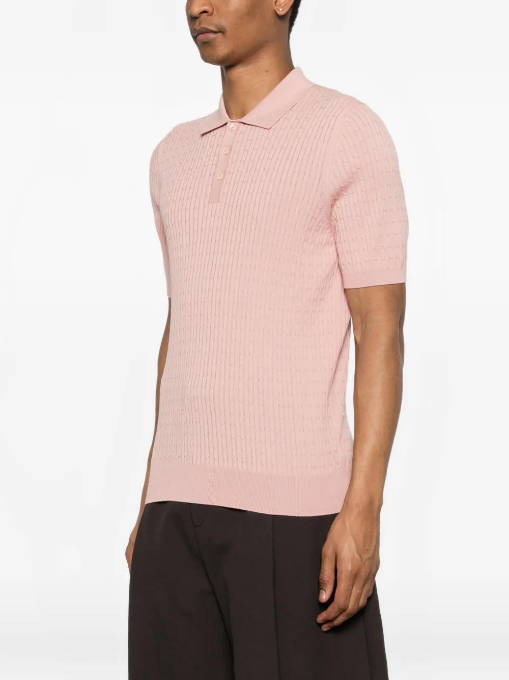 Tagliatore Kabelgebreid poloshirt Roze