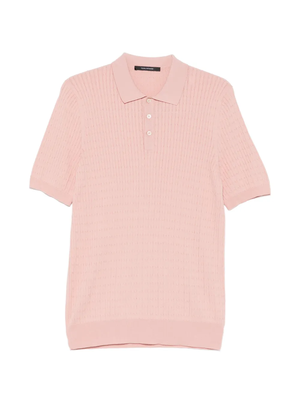 Tagliatore cable-knit polo shirt - Rosa