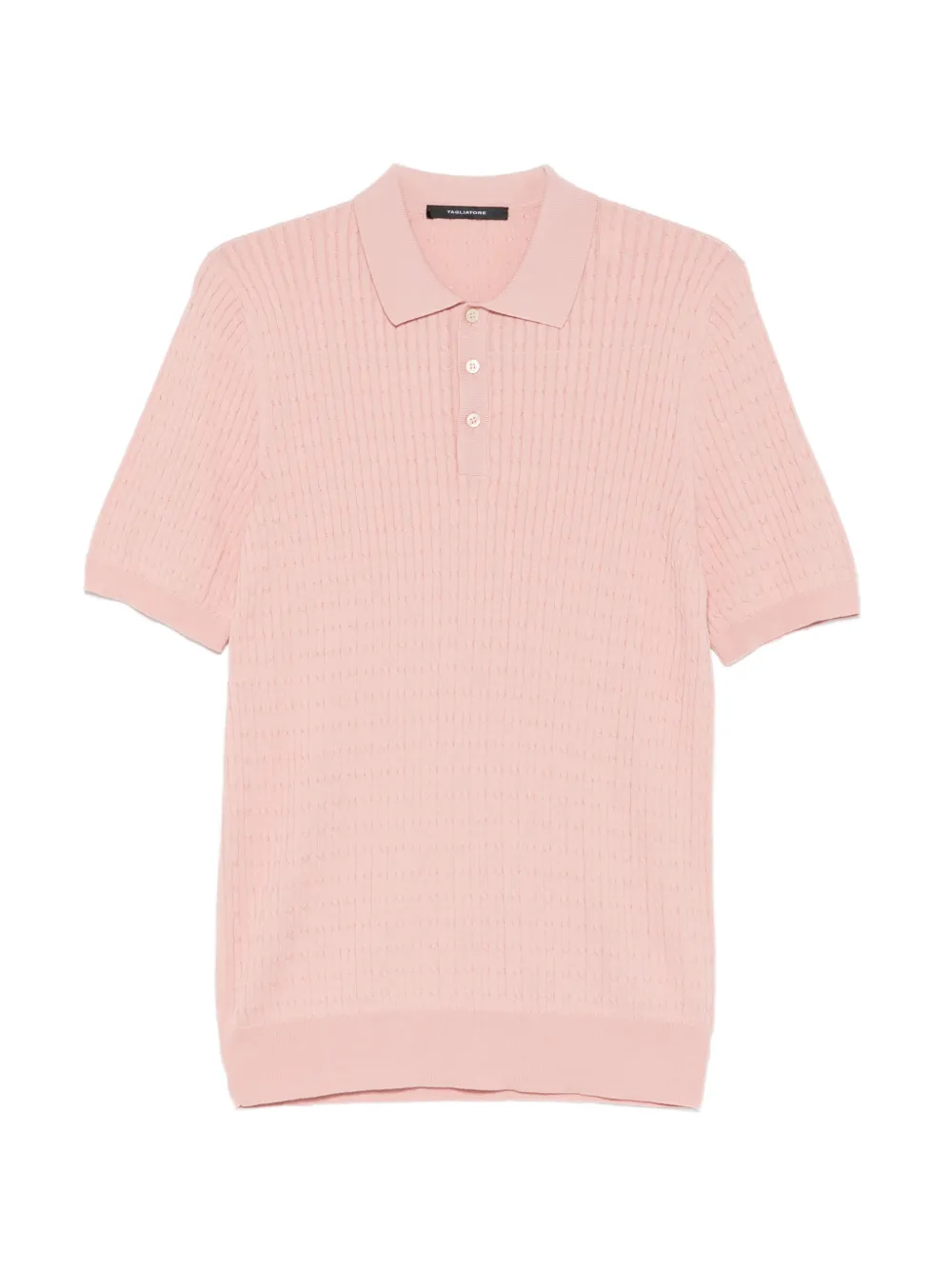 Tagliatore cable-knit polo shirt - Rosa