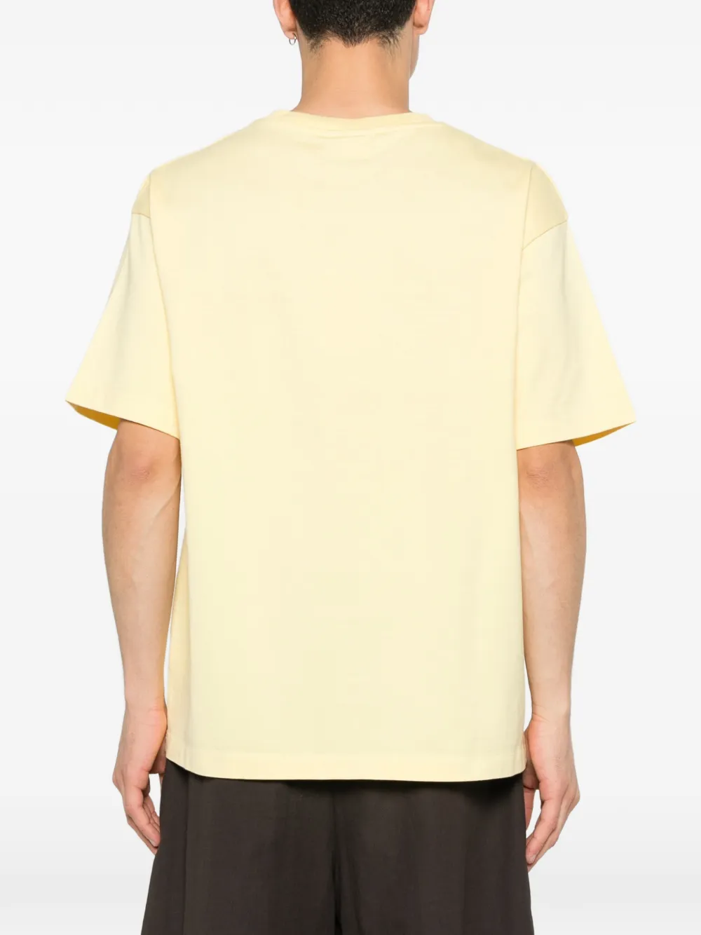 Drôle De Monsieur D Hibiscus Brodée T-shirt Geel