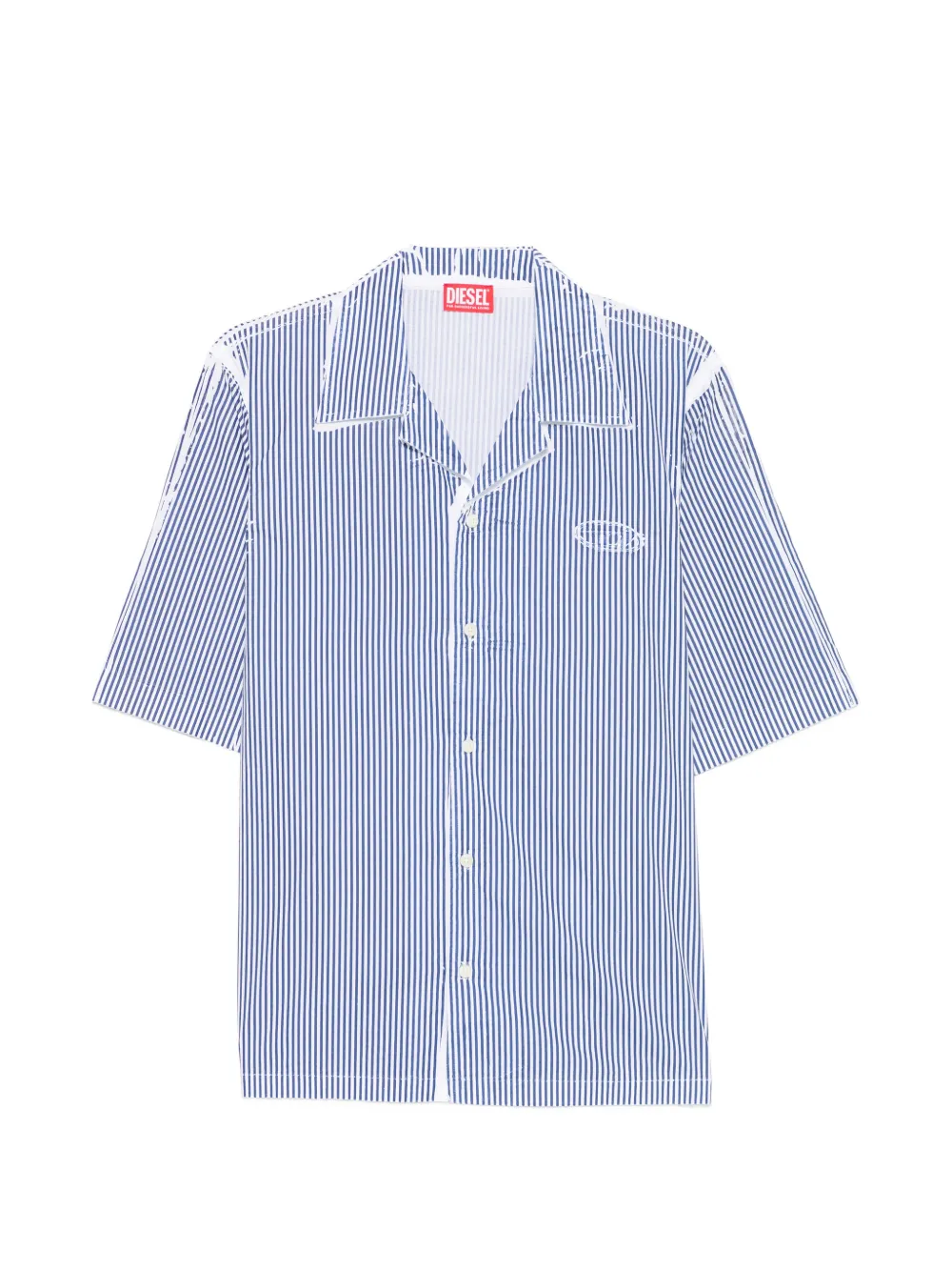 Diesel striped revere collar shirt - Blu
