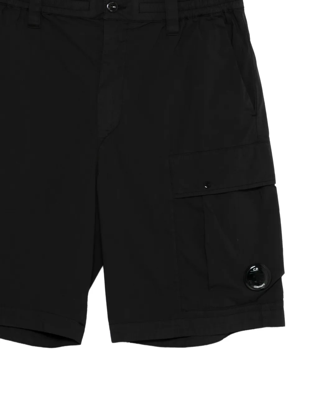 C.P. Company 50 Fili Lens ruimvallende stretch cargo shorts Zwart