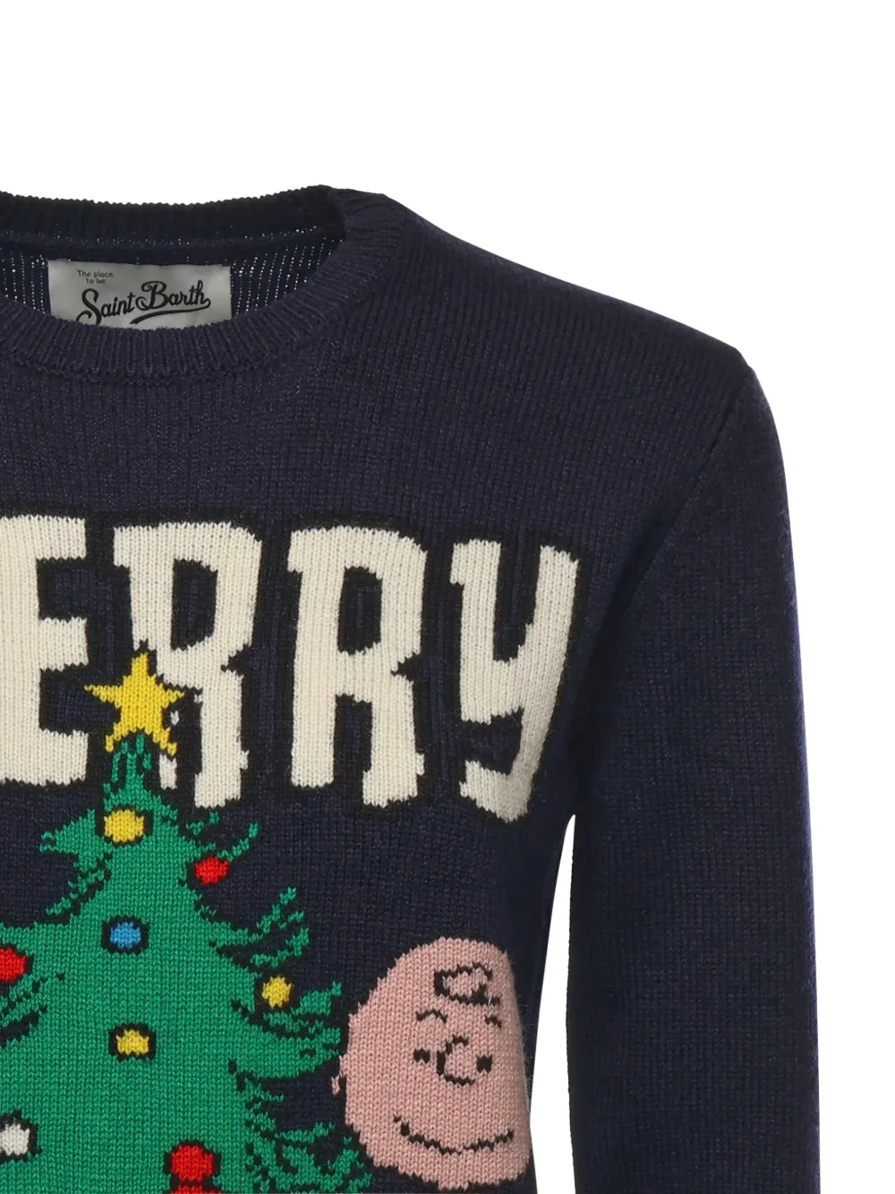 Mc2 Saint Barth Heron Christmas-graphic Sweater In Blue
