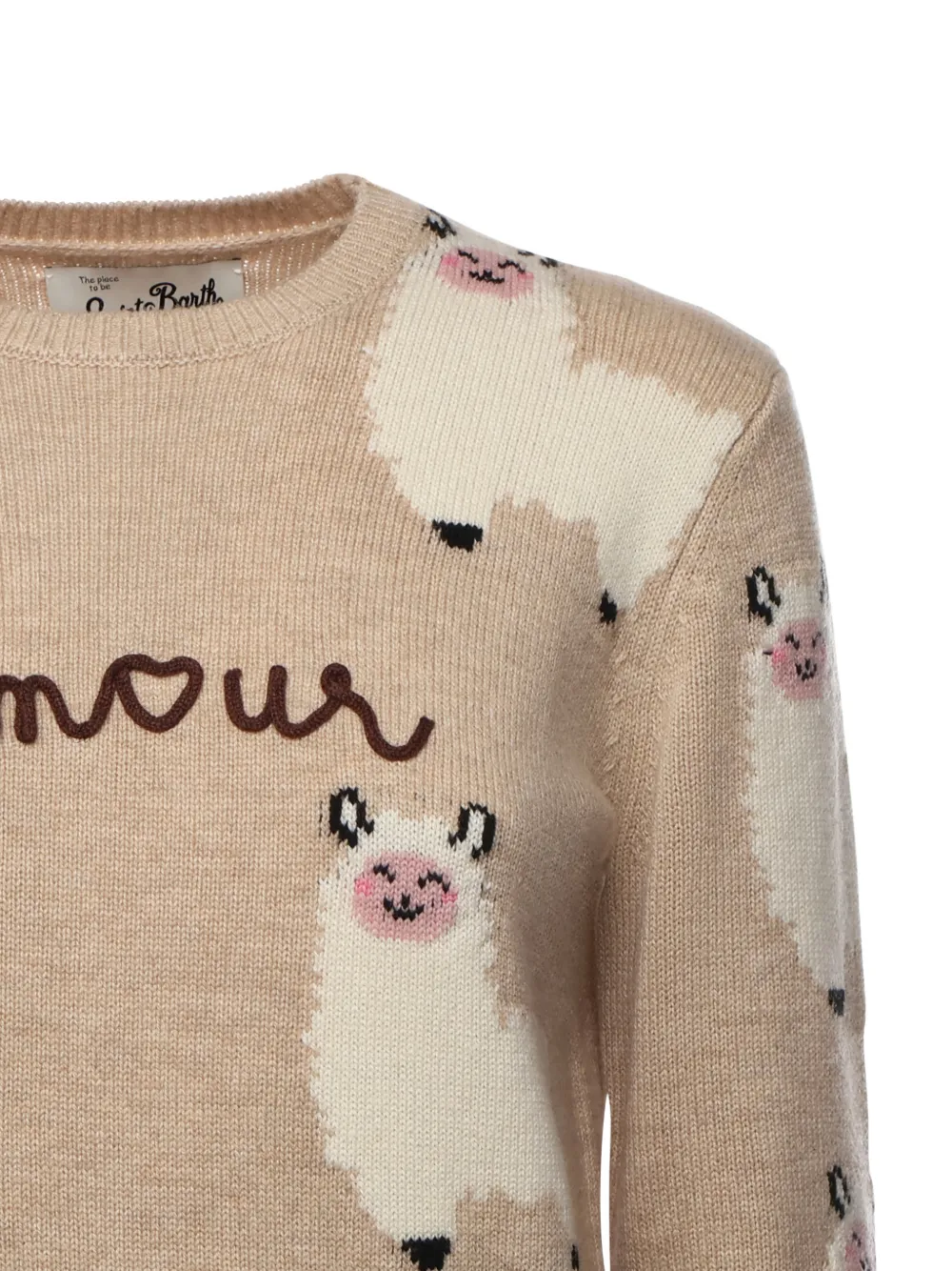 Mc2 Saint Barth Llama-pattern Sweater In Neutral