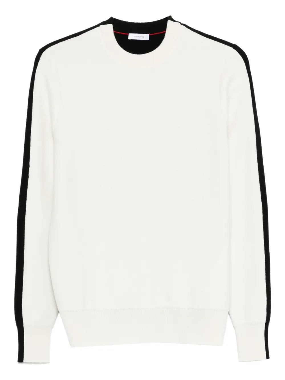 Ferragamo Crew-neck Long-sleeve Sweater In Neutral